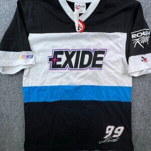 Chase Authentics NASCAR EXIDE #99 NWT Roush Racing Med T-Shirt Adult Blue Pink